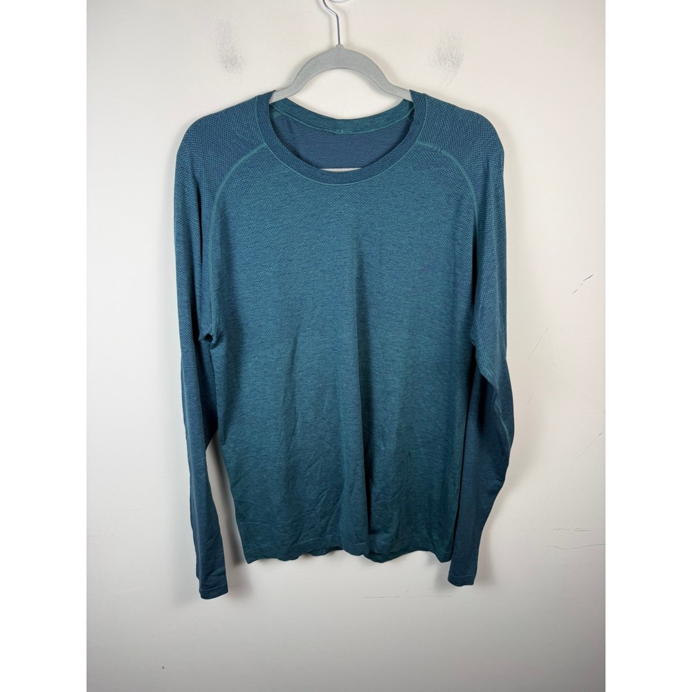 Lululemon Metal Vent Tech Long Sleeve Shirt Mens XL Teal Blue Heathered Workout
